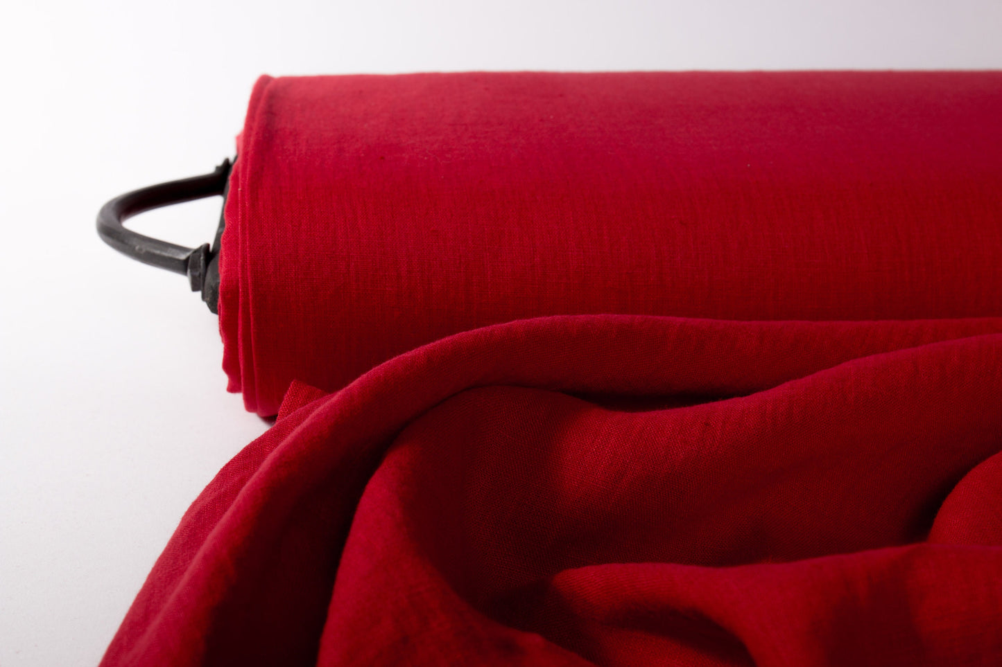 Berry Red Linen Fabric