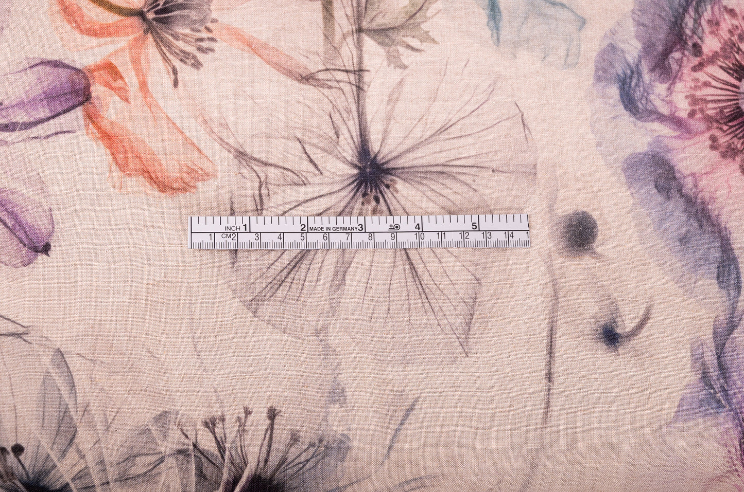 Linen Fabric Floral | FLUORESCENCIA Natural