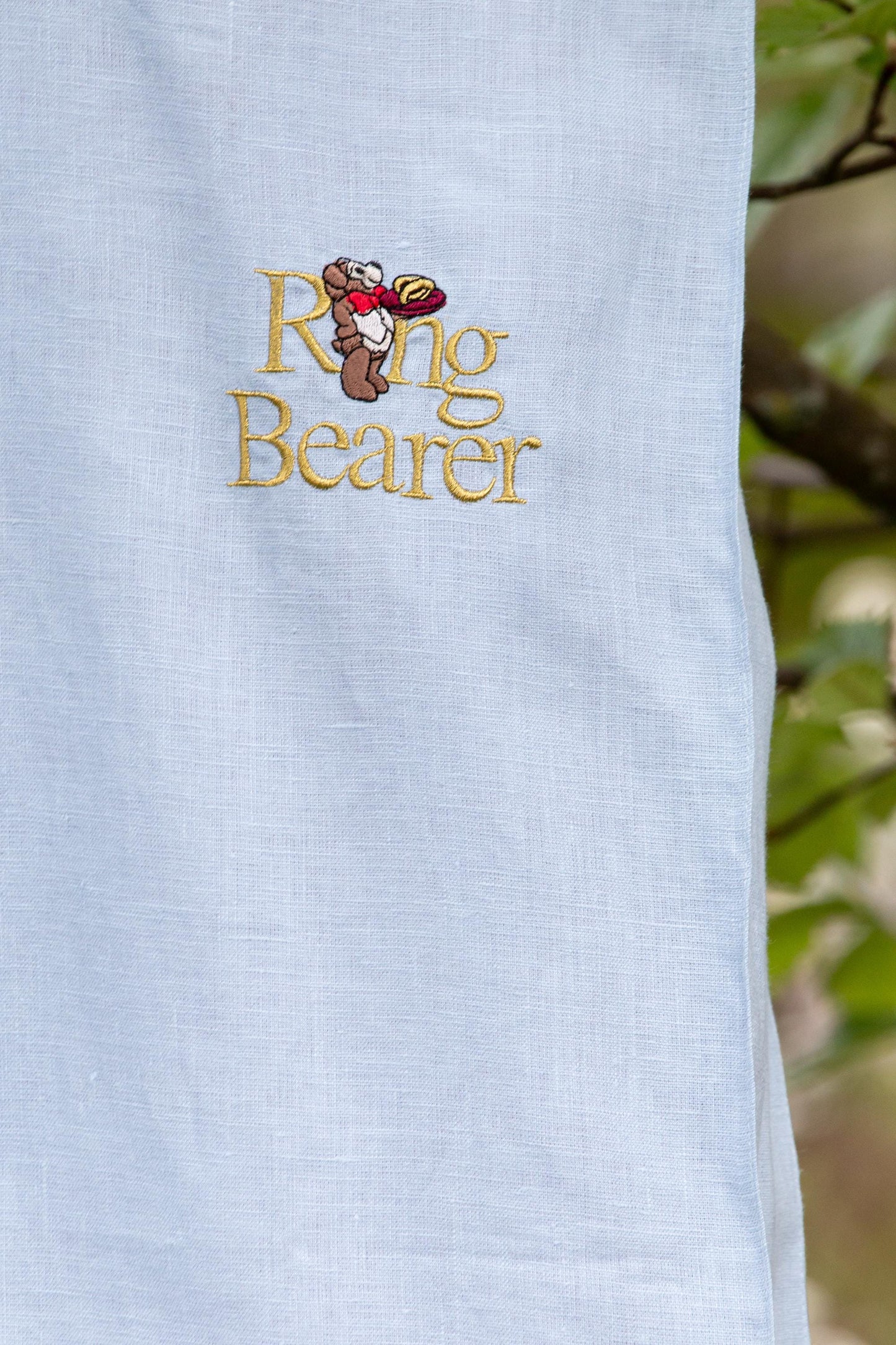 Embroidered Linen Wedding Garment Bag