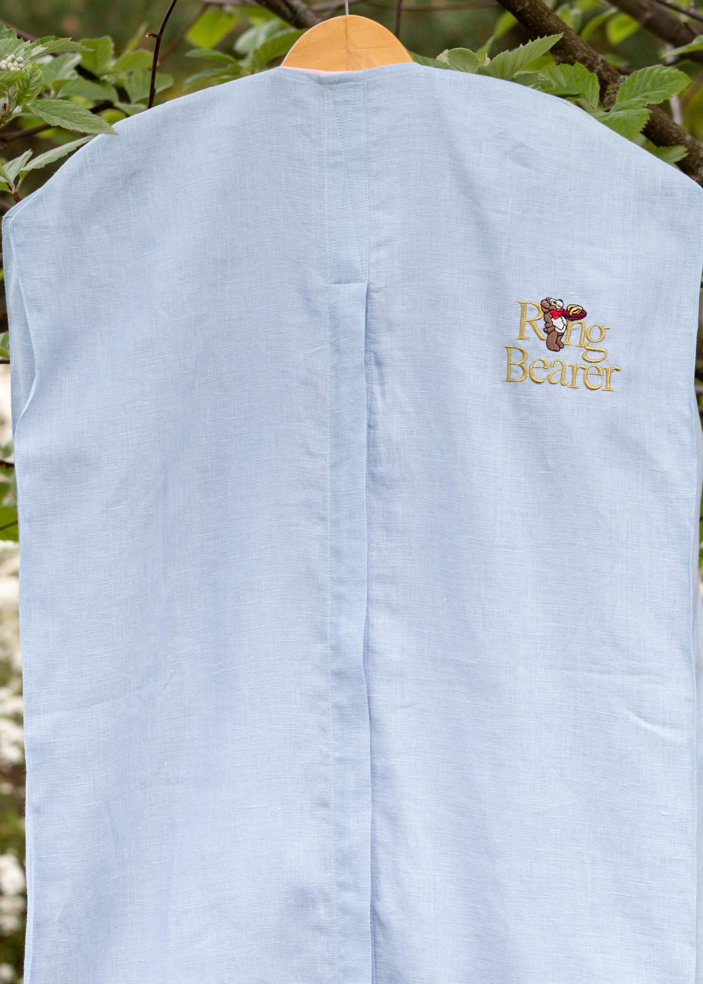 Embroidered Linen Wedding Garment Bag