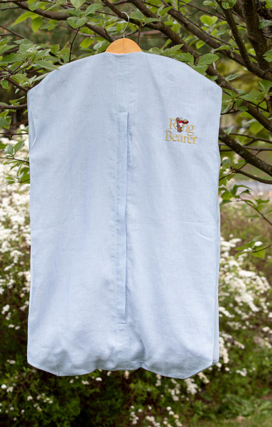 Embroidered Linen Wedding Garment Bag