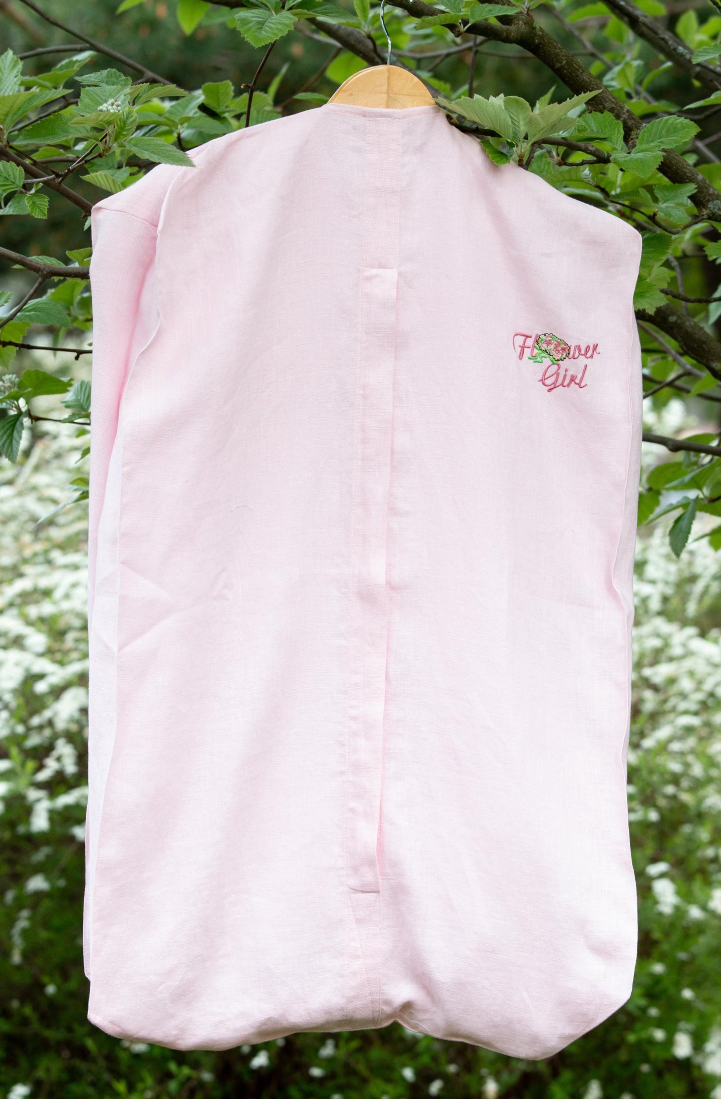 Embroidered Linen Wedding Garment Bag