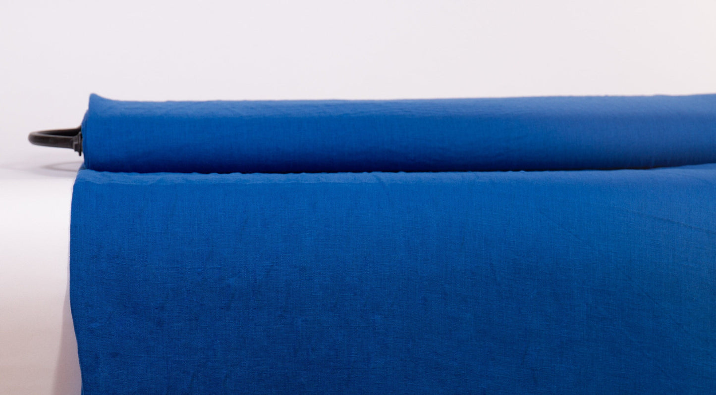 Bright Blue Linen Fabric