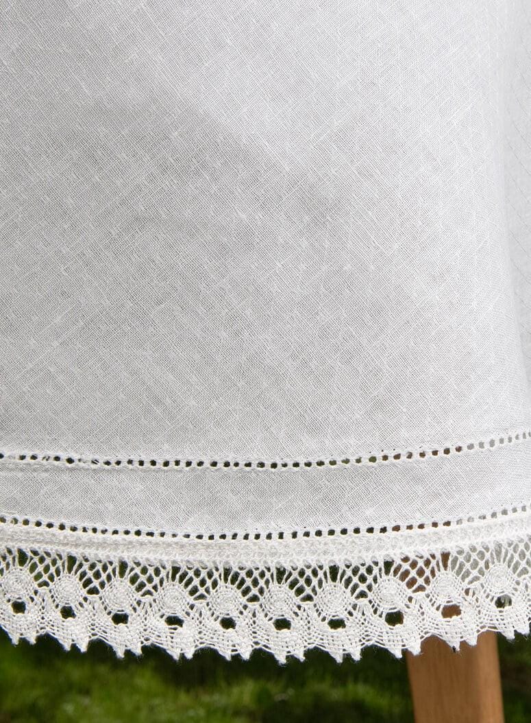 Linen Tablecloth with Lace (White and Undyed)