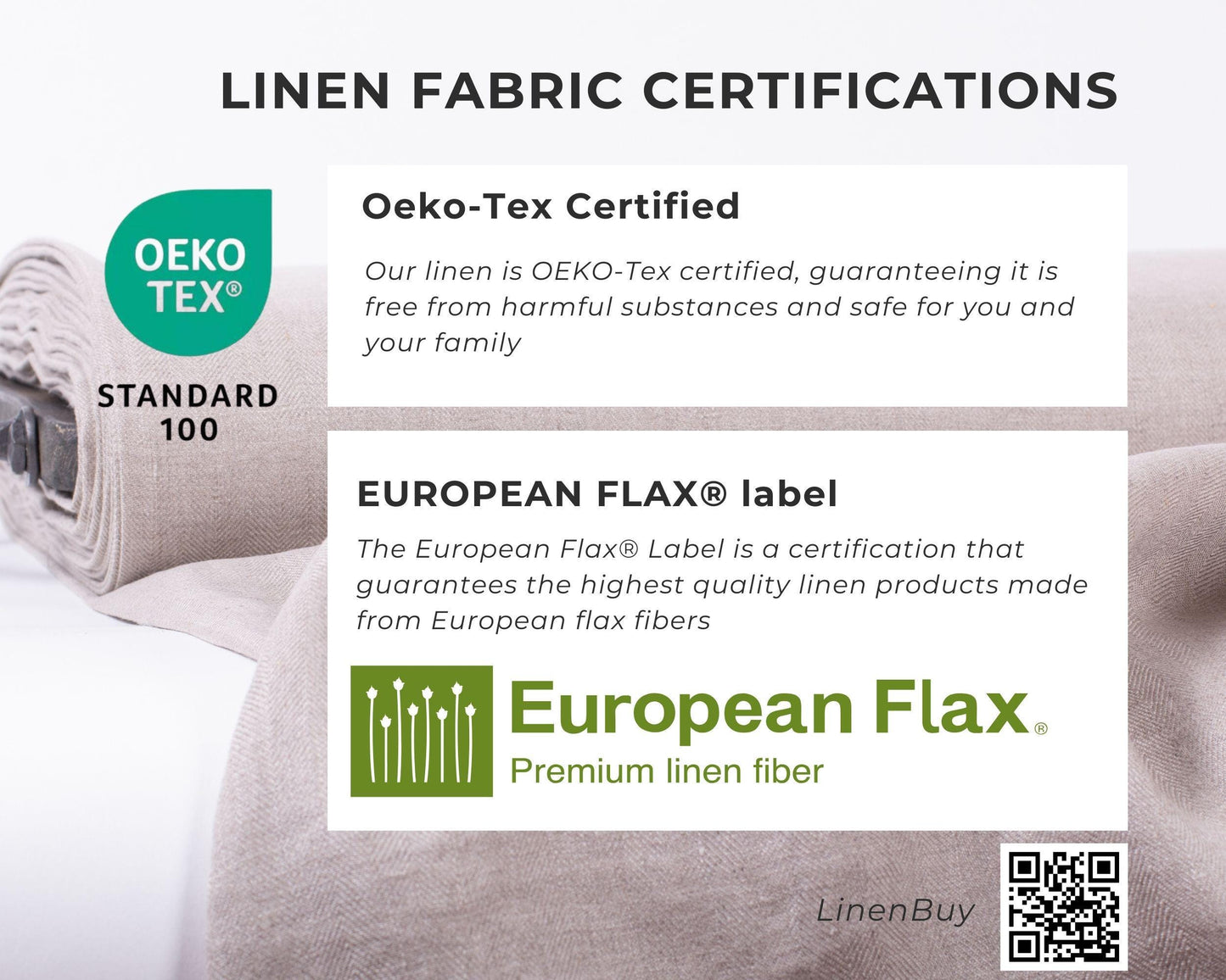 Linen Fabric Vintage Floral | Natural Undyed