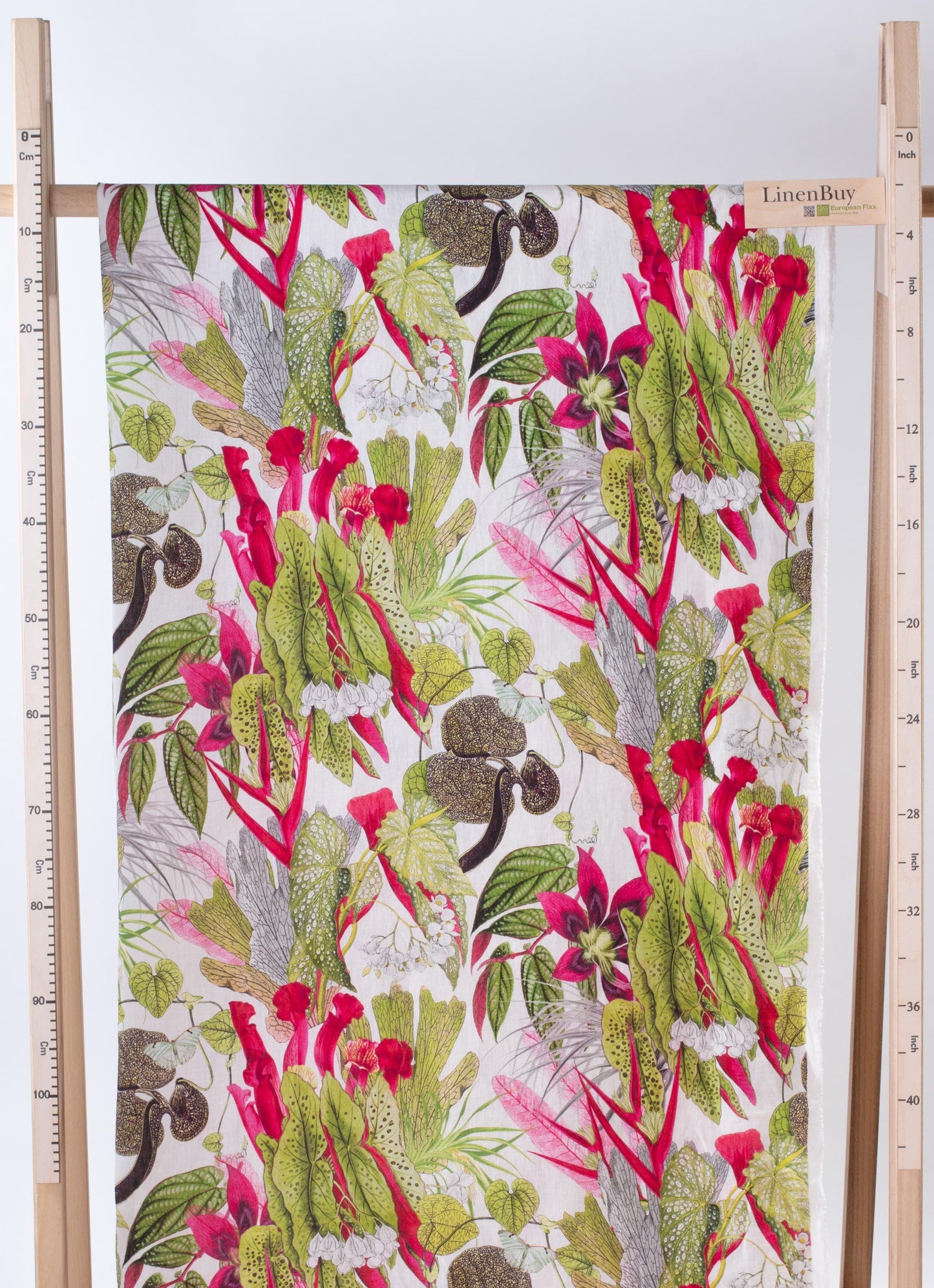 Floral Linen Fabric: BLOMSTRA Print