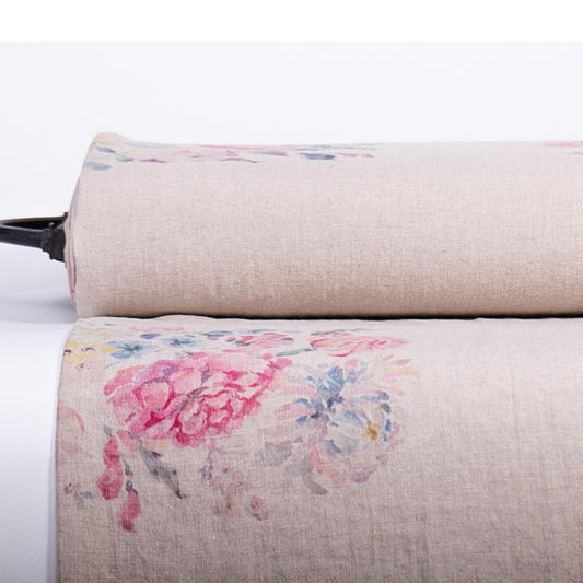 Floral Linen Fabric - Provence