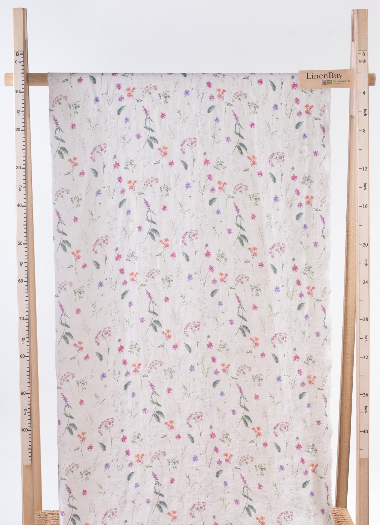 Summer Meadow Floral Linen Fabric