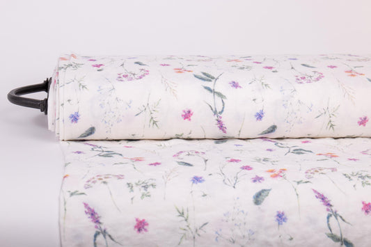 Summer Meadow Floral Linen Fabric