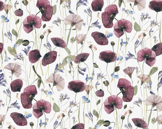 Poppy Field Linen Fabric: European Flax