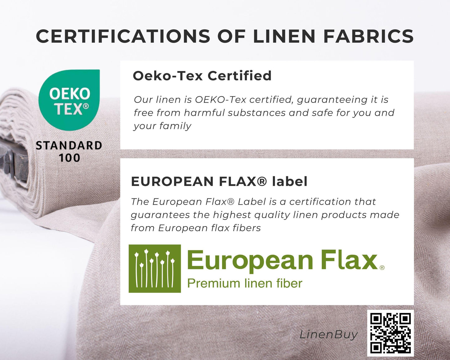 100% Lightweight Softened Linen | Dark Gray Graphite (135g/m²)