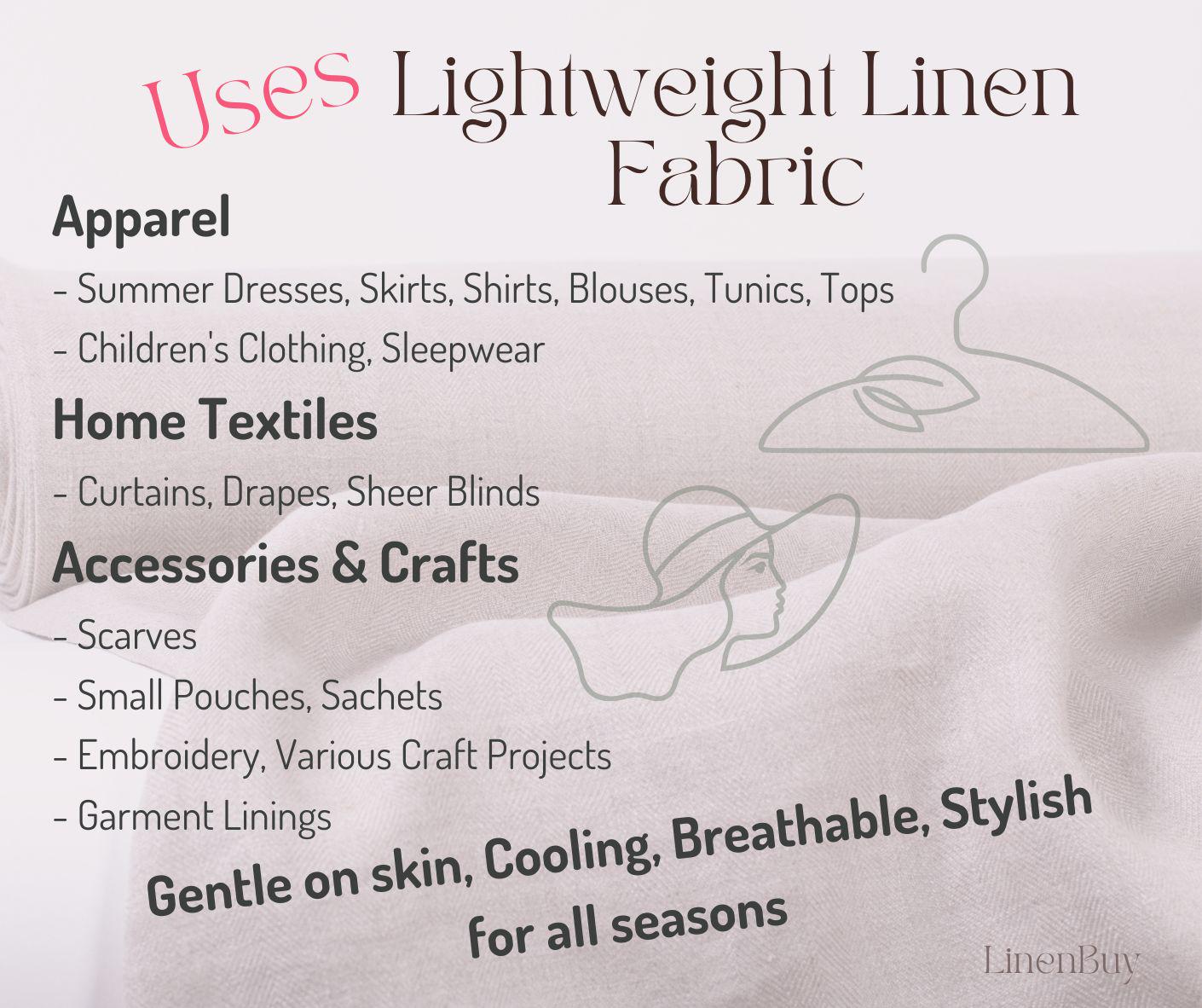 100% Natural Undyed Linen | Lightweight Softened (135g/m²)