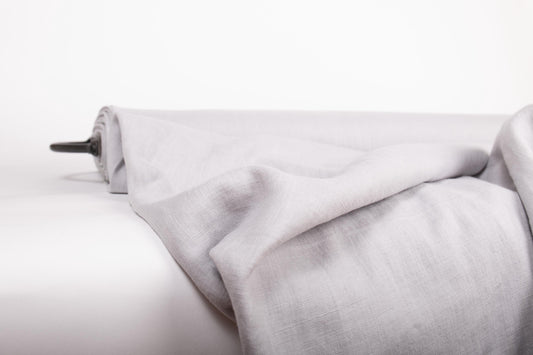 Softened Linen Fabric, Silver Gray — Lightweight (135gsm)