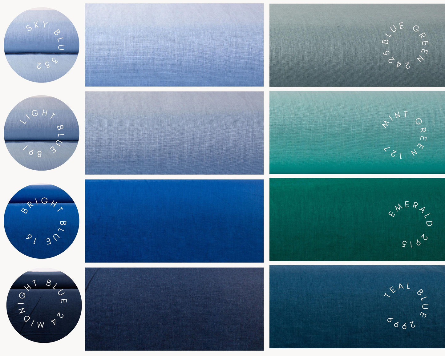Blue Shades Linen Fabric Sample