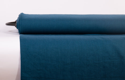 Teal Blue Linen Fabric