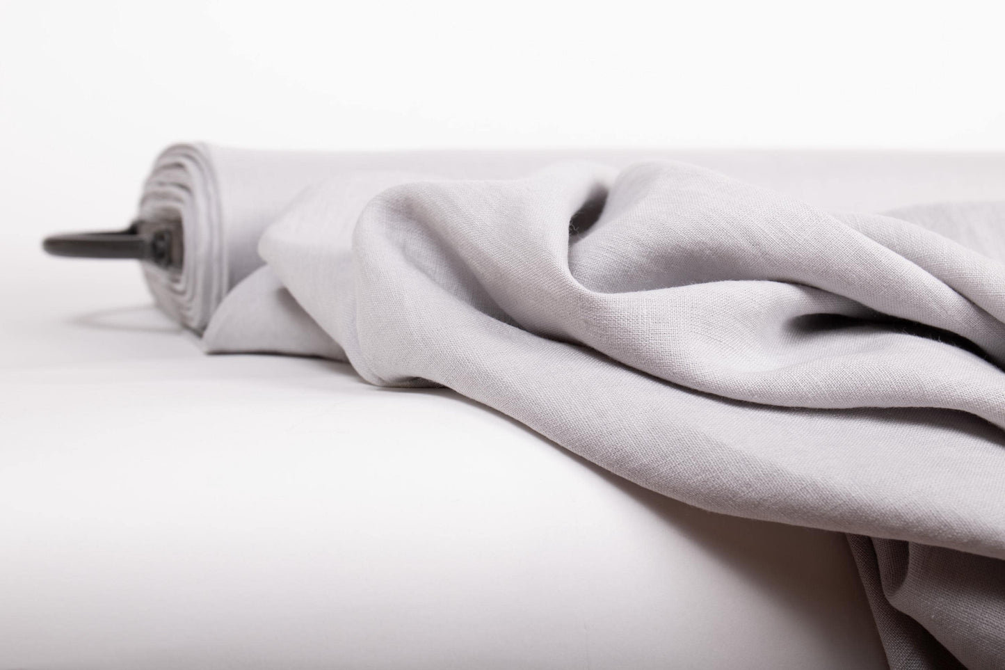 Softened Linen Fabric, Silver Gray — Lightweight (135gsm)