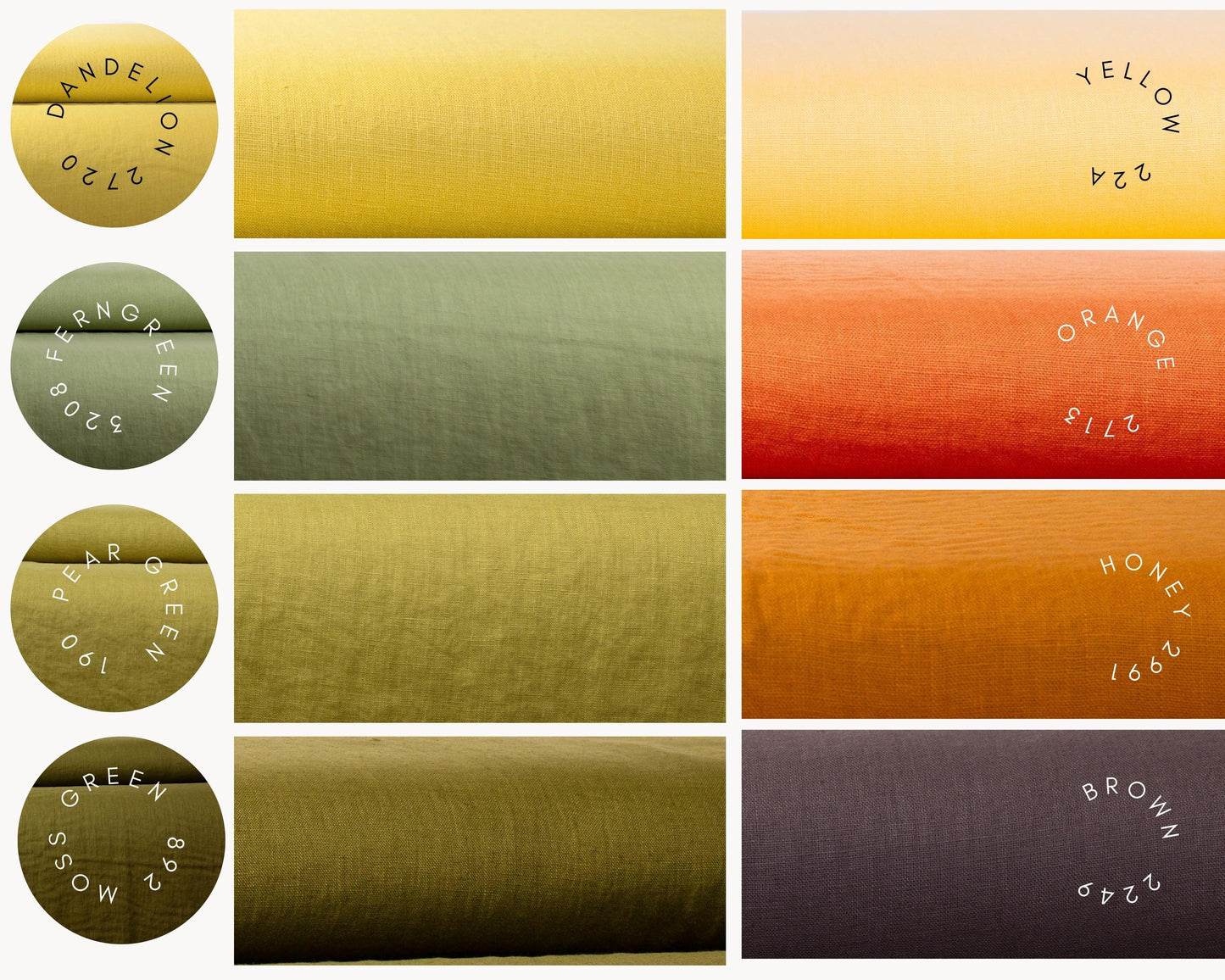 Yellow - Green Shades Linen Fabric Sample