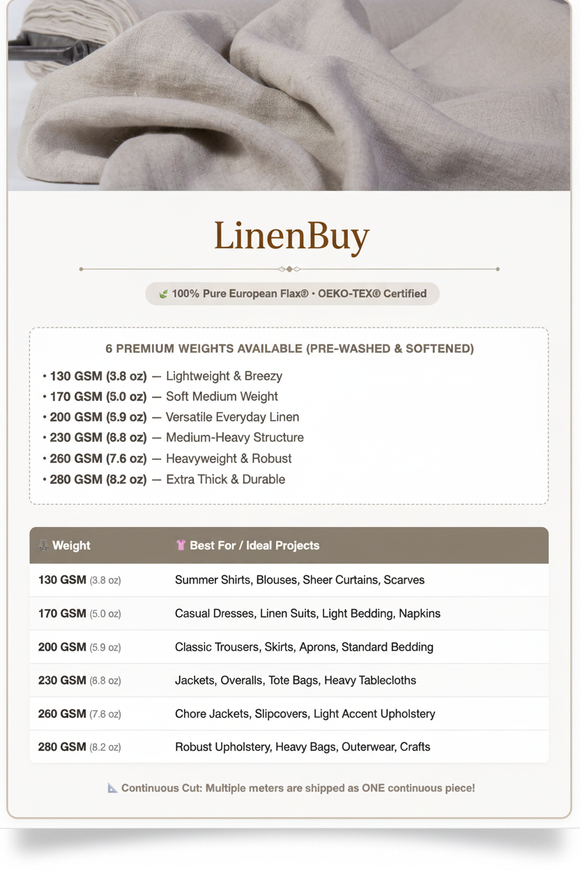 LinenBuy Linen Weight Guide