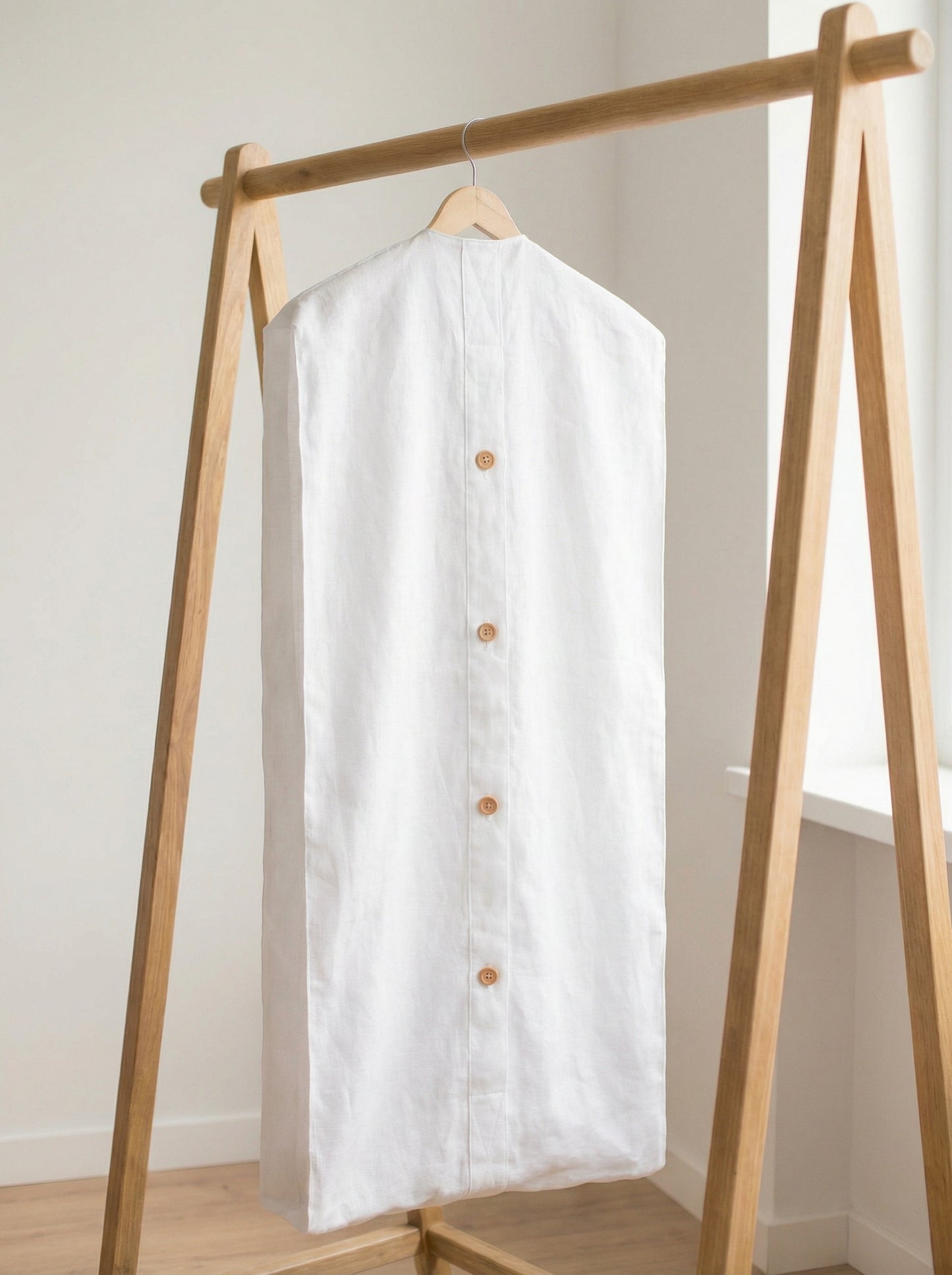 White Linen Garment Bag